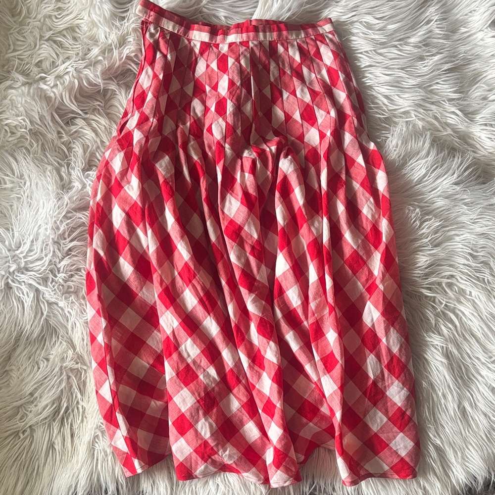 Red Checkered Women's Skirt